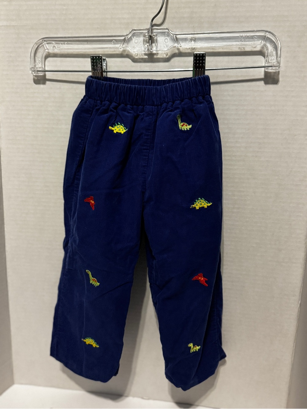 Anavini Navy Corduroy Pants with Colorful Dino Embroidery Size 24M